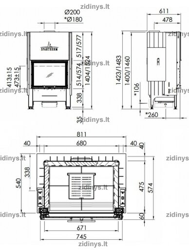 Židinio ugniakuras SPARTHERM Varia 1Vh-4S 51,3 cm 1 Židinio ugniakuras SPARTHERM Varia 1Vh-4S 51,3 cm 1