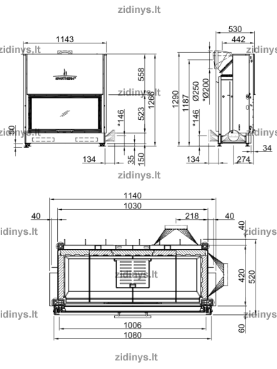 Židinio ugniakuras SPARTHERM Varia Bh-4S 1 Židinio ugniakuras SPARTHERM Varia Bh-4S 1