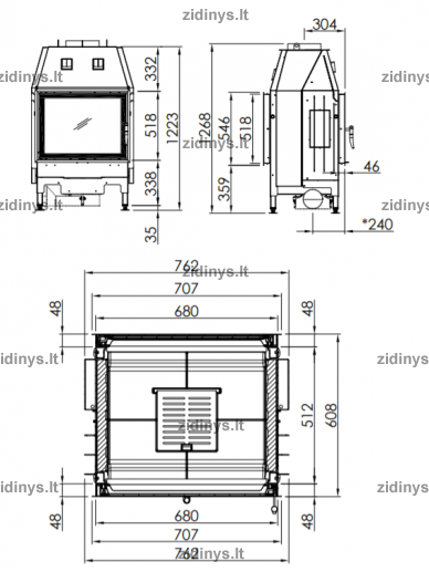 Židinio ugniakuras SPARTHERM Varia FD51-4S 1 Židinio ugniakuras SPARTHERM Varia FD51-4S 1