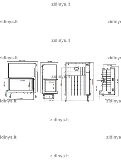 Židinys Acaminetti Quattro 90 L 1 Židinys Acaminetti Quattro 90 L 1