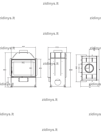 Židinys Acaminetti Flat 50 open side 1 Židinys Acaminetti Flat 50 open side 1