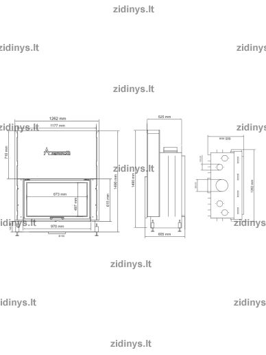Židinys Acaminetti Flat 90/50 1 Židinys Acaminetti Flat 90/50 1