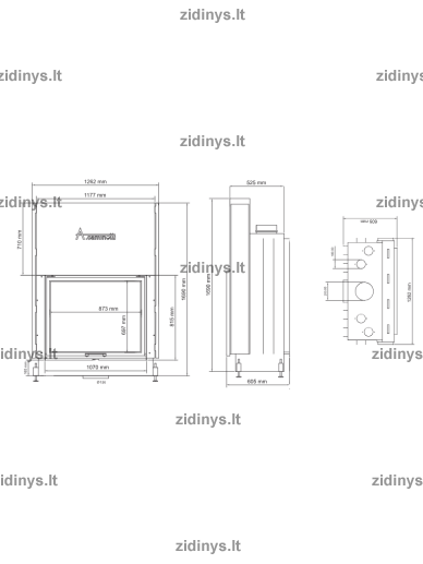 Židinys Acaminetti Flat 90/70 1 Židinys Acaminetti Flat 90/70 1