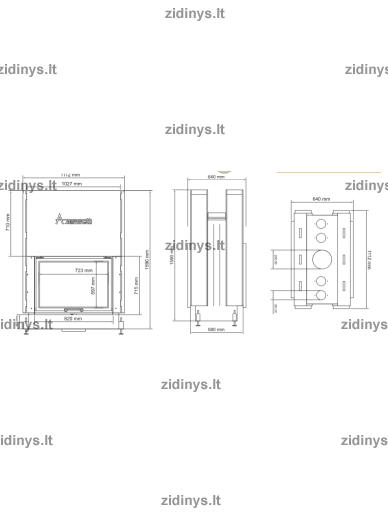 Židinys Acaminetti Flat W 75/60 1 Židinys Acaminetti Flat W 75/60 1