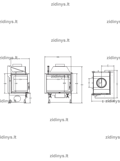 Židinys Acaminetti Quattro 50 L open side 1 Židinys Acaminetti Quattro 50 L open side 1