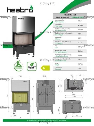 Židinys Heatro 55 LH 1 Židinys Heatro 55 LH 1