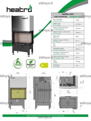 Židinys Heatro 55 PH 1 Židinys Heatro 55 PH 1