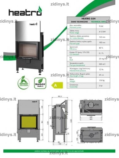 Židinys Heatro 55H 2 Židinys Heatro 55H 2