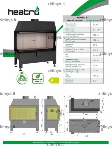 Židinys Heatro 81L 1 Židinys Heatro 81L 1