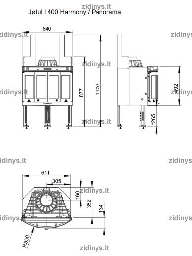 Židinys Jotul I 400 Harmony 3 Židinys Jotul I 400 Harmony 3