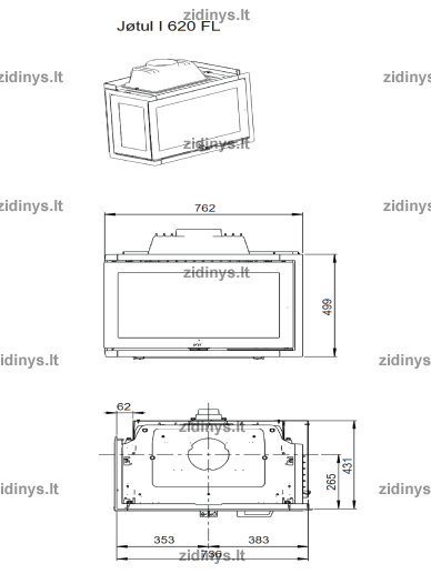 Židinys Jotul I 620 FL 3 Židinys Jotul I 620 FL 3
