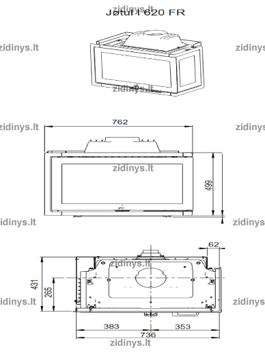 Židinys Jotul I 620 FR 2 Židinys Jotul I 620 FR 2
