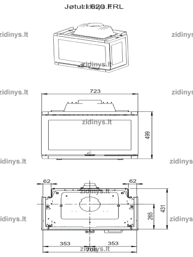 Židinys Jotul I 620 FRL 1 Židinys Jotul I 620 FRL 1