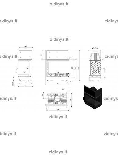 Židinys KRATKI Amelia /P/BS/Deco 8
