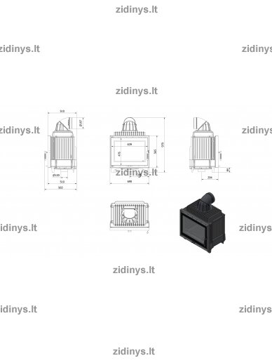 Židinys KRATKI Franek 12 kw Deco 3 Židinys KRATKI Franek 12 kw Deco 3