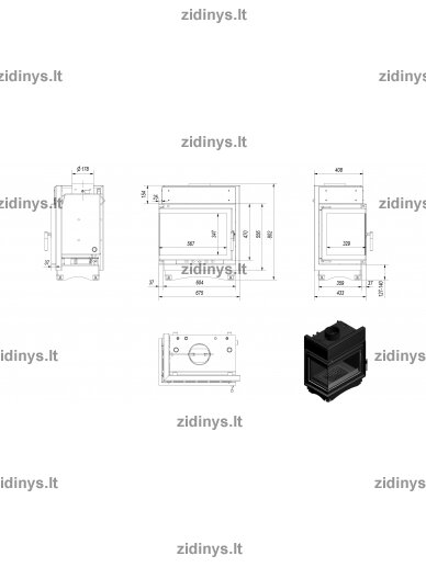 Židinys KRATKI Maja PW/L/BS /8 KW 1 Židinys KRATKI Maja PW/L/BS /8 KW 1