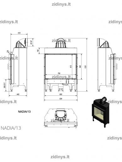 Židinys KRATKI Nadia 13 kw 4 Židinys KRATKI Nadia 13 kw 4