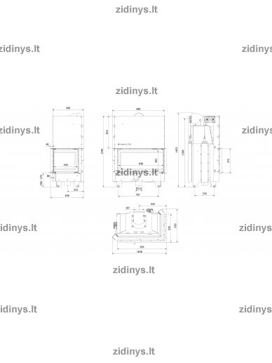 Židinys KRATKI Nadia /P/BS/G 14 kw 5