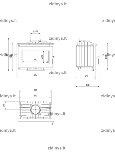 Židinys KRATKI NELL 8 kw 2