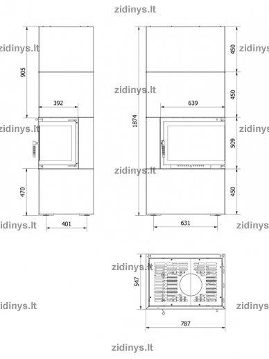 Židinys KRATKI Simple 8 P/BS Box baltas 4
