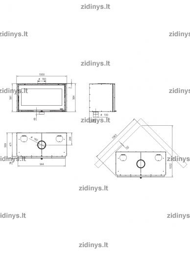 Židinys NORDICA Inserto 100 Wide 1 Židinys NORDICA Inserto 100 Wide 1