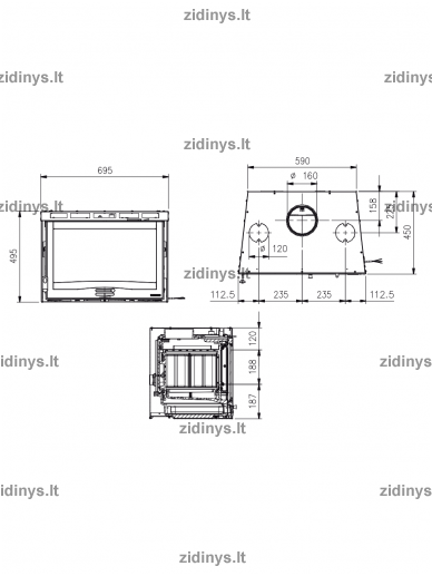 Židinys NORDICA 70 H49 4.0 - Ventilato 1