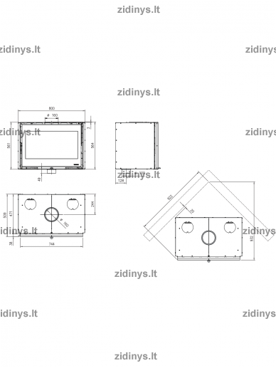 Židinys NORDICA Inserto 80 Wide 2.0 1 Židinys NORDICA Inserto 80 Wide 2.0 1