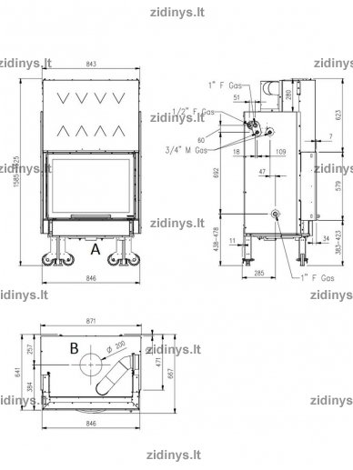 Židinys NORDICA TermoCamino WF Plus D.S.A. 1
