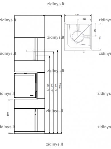 Židinys NORDPEIS Chicago II L + H 4 Židinys NORDPEIS Chicago II L + H 4