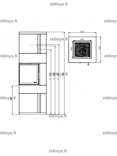 Židinys NORDPEIS Chicago II L + H 3 Židinys NORDPEIS Chicago II L + H 3