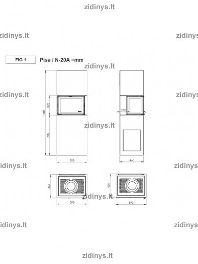 Židinys NORDPEIS Pisa 3 Židinys NORDPEIS Pisa 3