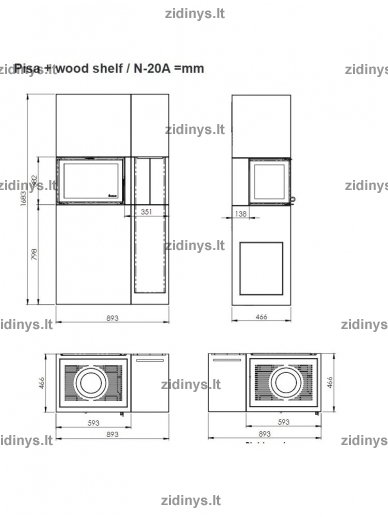 Židinys NORDPEIS Pisa 4 Židinys NORDPEIS Pisa 4