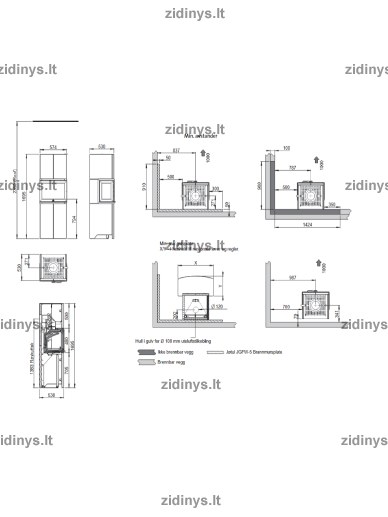 Židinys su apdaila Jotul FS 137 2 Židinys su apdaila Jotul FS 137 2