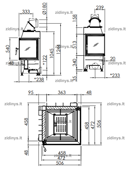 Židinio ugniakuras SPARTHERM Mini 2R 1 Židinio ugniakuras SPARTHERM Mini 2R 1