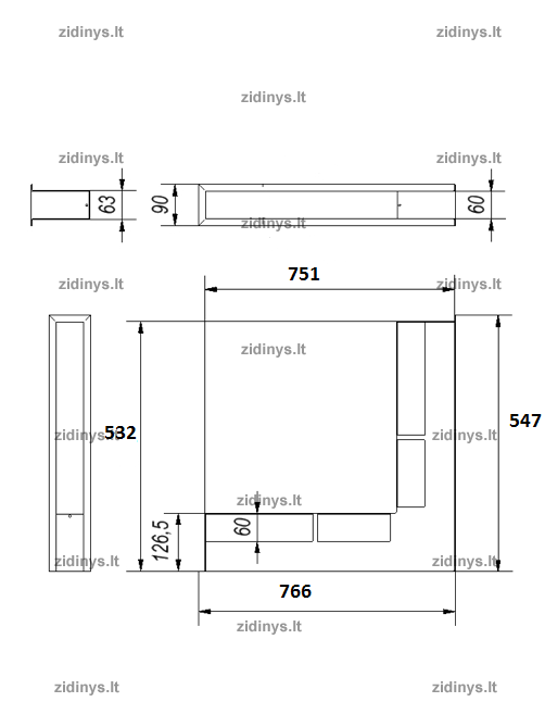 Židinio grotelės LUFT/NL/90/G 3 Židinio grotelės LUFT/NL/90/G 3
