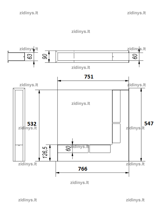 Židinio grotelės /LUFT/NL/90/B 2 Židinio grotelės /LUFT/NL/90/B 2