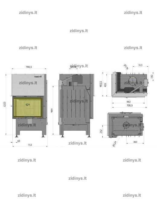 Židinys Heatro 55 LH 2 Židinys Heatro 55 LH 2