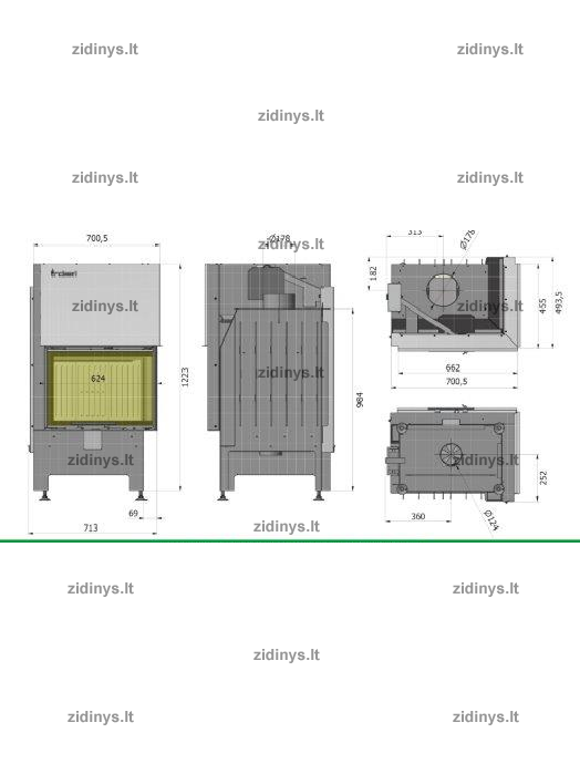 Židinys Heatro 55 PH 2 Židinys Heatro 55 PH 2