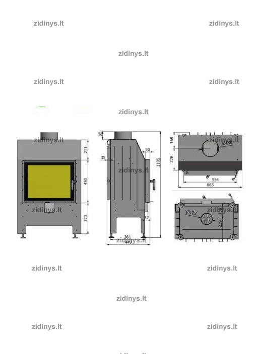 Židinys Heatro 55 3 Židinys Heatro 55 3