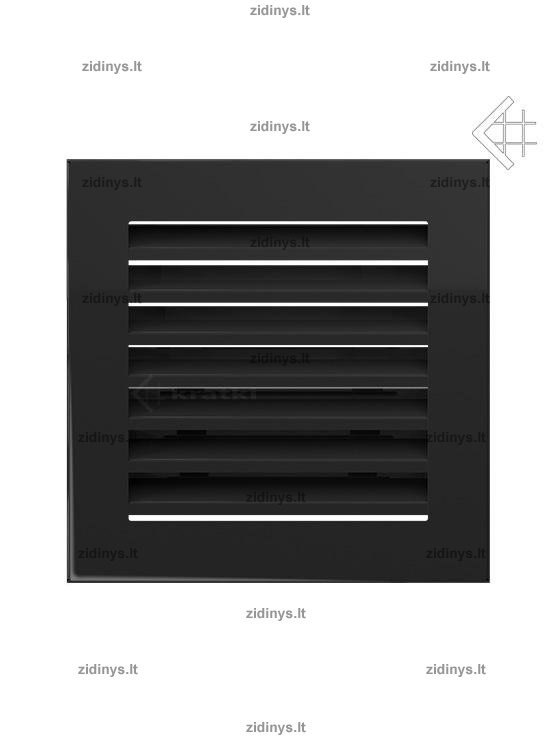 Židinio grotelės 17 x 17 Fresh juodos Židinio grotelės 17 x 17 Fresh juodos