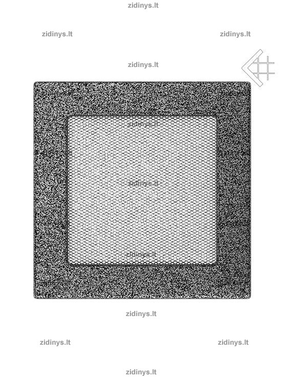 Židinio grotelės 17 x 17 juodai sidabrinės Židinio grotelės 17 x 17 juodai sidabrinės