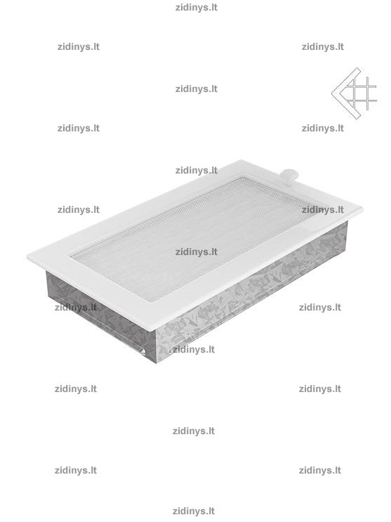 Židinio grotelės 17 x 30 baltos su žaliuze 2 Židinio grotelės 17 x 30 baltos su žaliuze 2