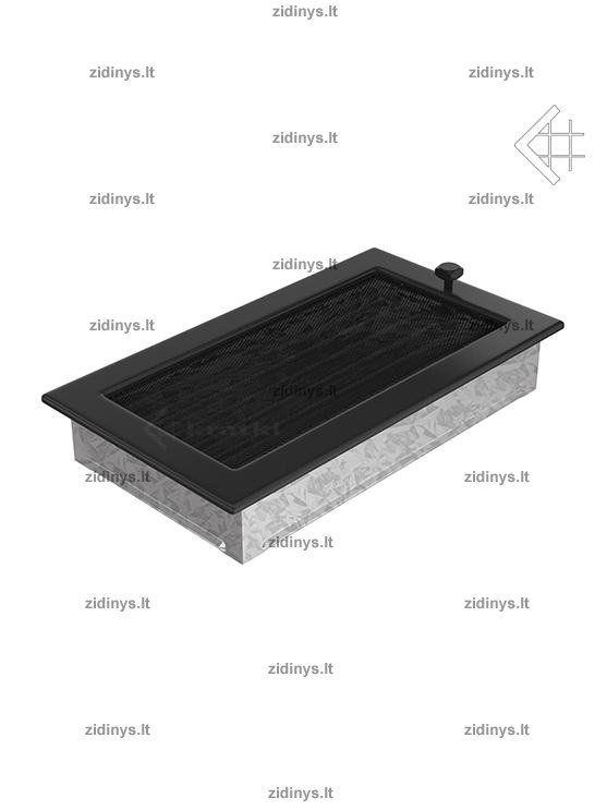 Židinio grotelės 17 x 30 juodos su žaliuze 2 Židinio grotelės 17 x 30 juodos su žaliuze 2