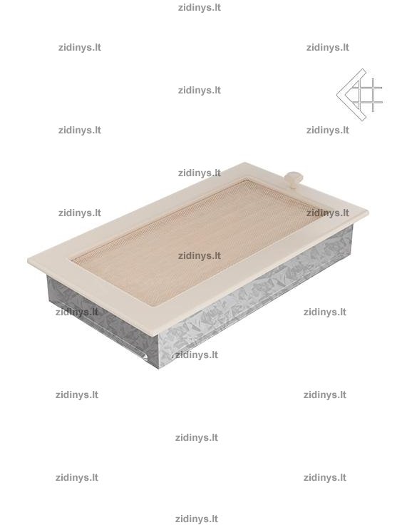 Židinio grotelės 17 x 30 kreminės su žaliuze 2