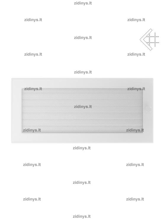 Židinio grotelės 17 x 37 baltos su žaliuze 2 Židinio grotelės 17 x 37 baltos su žaliuze 2