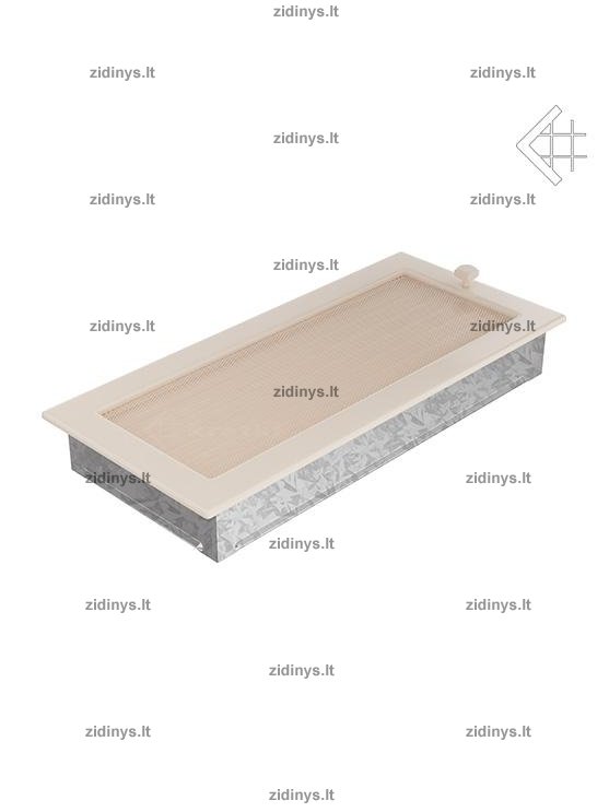 Židinio grotelės 17 x 37 kreminės su žaliuze 2 Židinio grotelės 17 x 37 kreminės su žaliuze 2