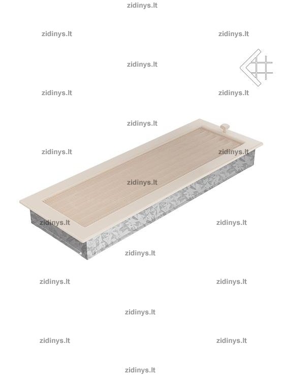 Židinio grotelės 17 x 49 kreminės su žaliuze 2 Židinio grotelės 17 x 49 kreminės su žaliuze 2