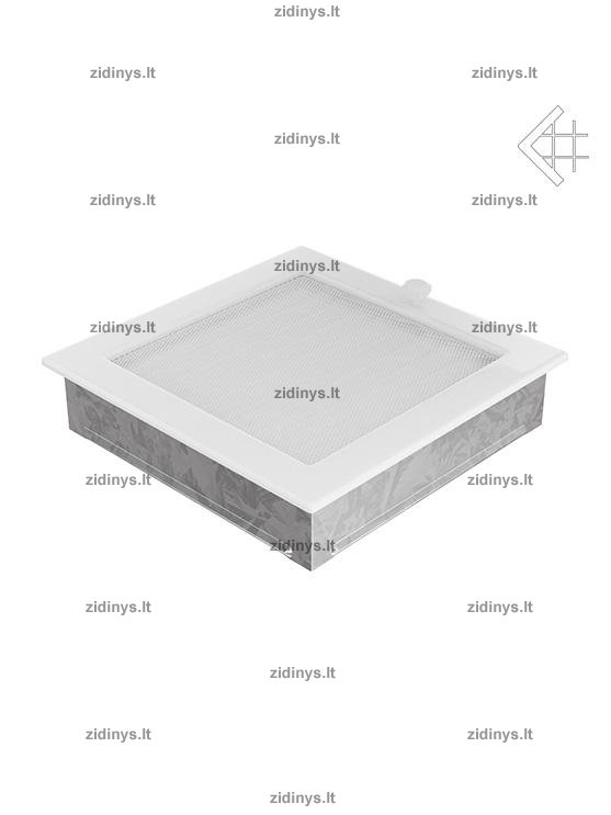 Židinio grotelės 22 x 22 baltos su žaliuze 2 Židinio grotelės 22 x 22 baltos su žaliuze 2