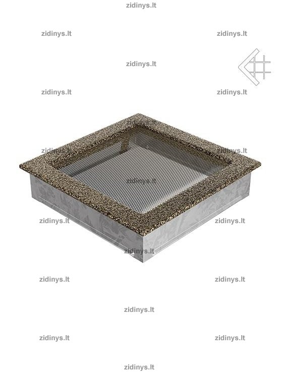 Židinio grotelės 22 x 22 juodai auksinės 1 Židinio grotelės 22 x 22 juodai auksinės 1