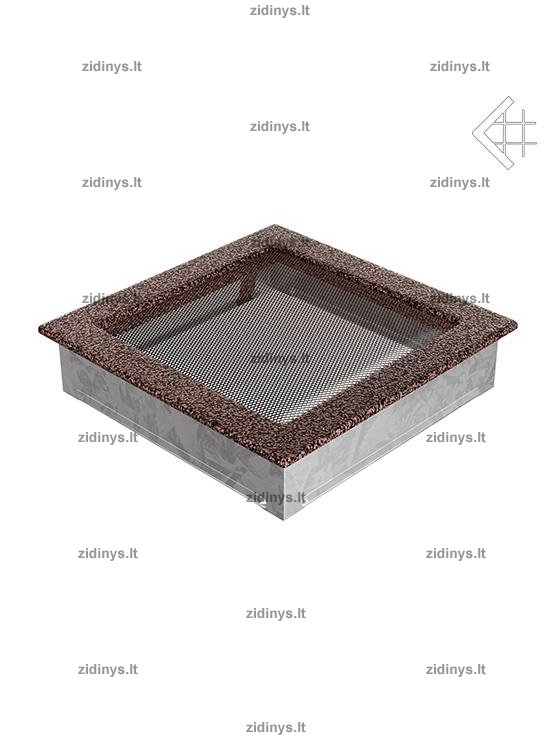 Židinio grotelės 22 x 22 juodai varinės 1 Židinio grotelės 22 x 22 juodai varinės 1